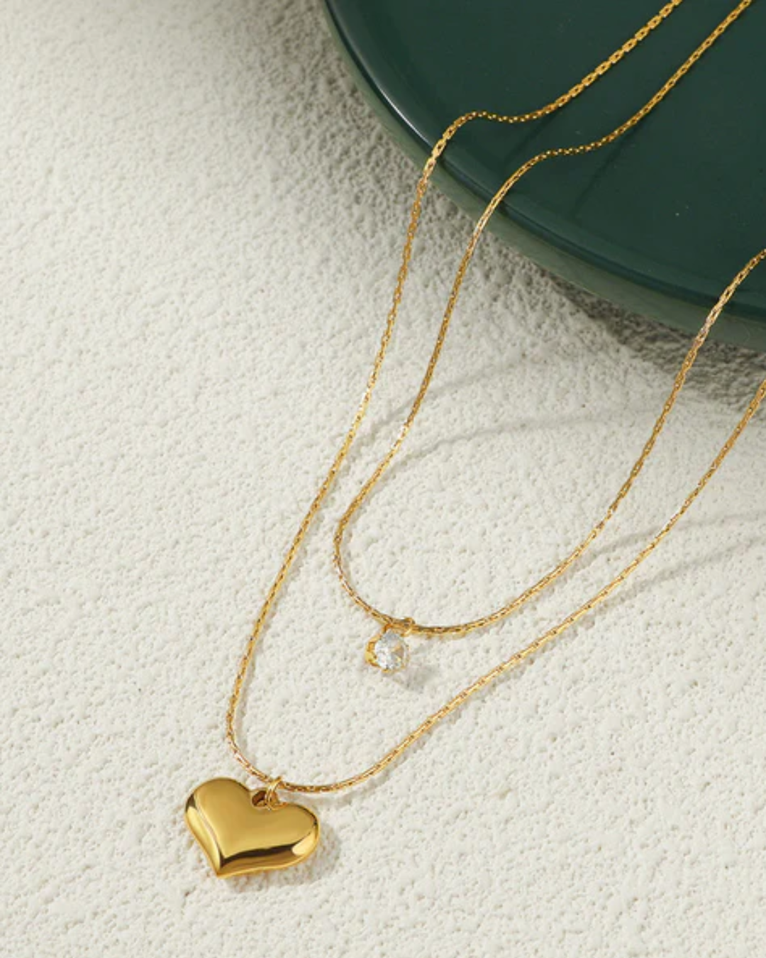 Anti Tarnish Heart Themed Layered Pendant - Image 2