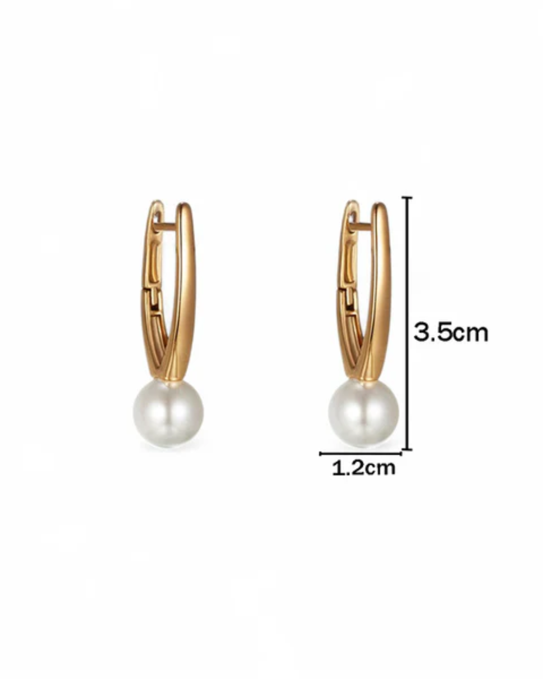 Pearl Studded Contemporary Hoop Earrings - Image 2
