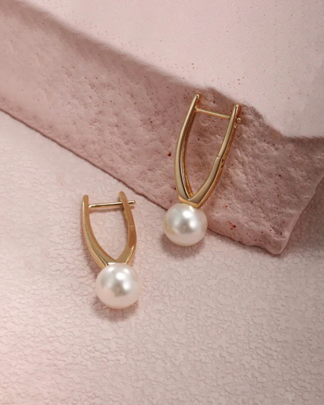 Pearl Studded Contemporary Hoop Earrings